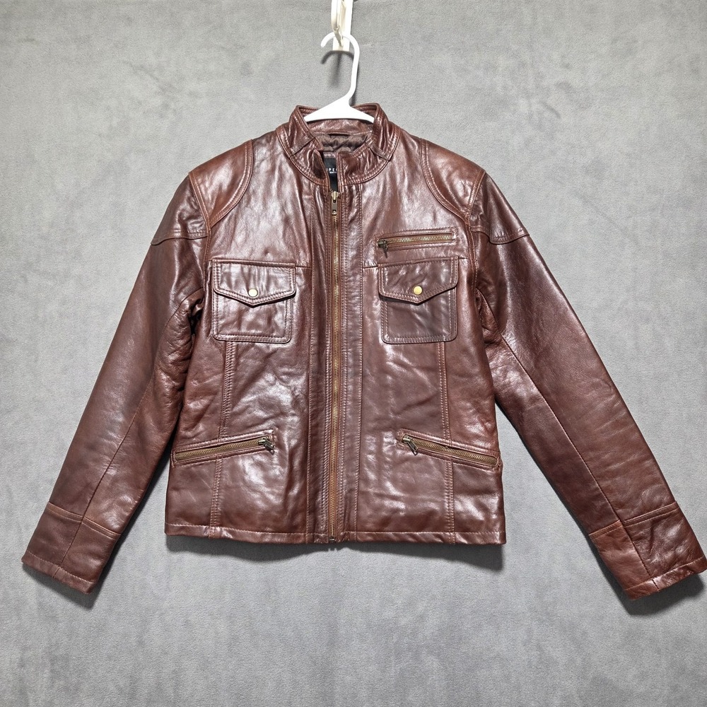 Superior New York  Leather Jacket Brown‎  XL, Y2k Made USA , Soft Supple Leather
